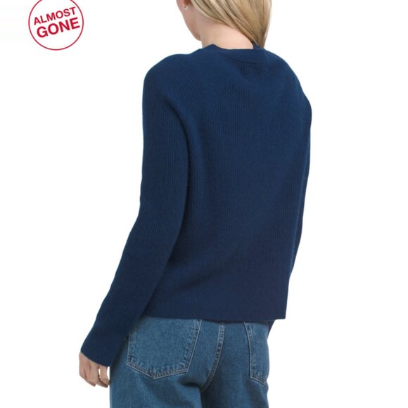 EDINBURGH KNITS Pearl White Cashmere One Button Cardigan - Picture 2 of 2